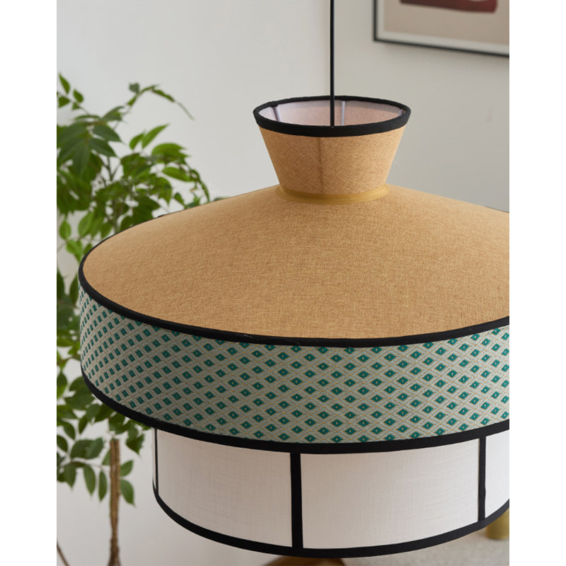Lustre en tissu Wabi-Sabi, H 15,35 po x l 19,69 po x P 19,69 po