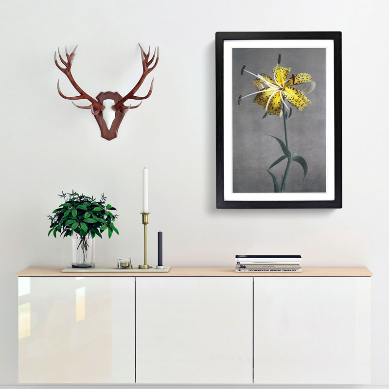 Yellow Lily by Kazumasa Ogawa - Picture Frame Painting Print, Black Framed, 65cm H x 48cm W x 2cm D
