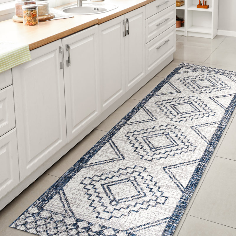 Tapis intérieur / extérieur Wesley Diamond, Tapis de couloir 2 pi 2 po x 10 pi