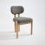 Ensemble de 2 chaises de salle à manger Mid-Century en chenille avec pieds en bois massif-1708154635