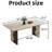 63" Modern Rectangular Dining Table For 4-6 People, Kitchen Table With Travertine Tabletop And Unique Two-color Design Legs, Easy Assembly For Dining Room, Kitchen, Living Room