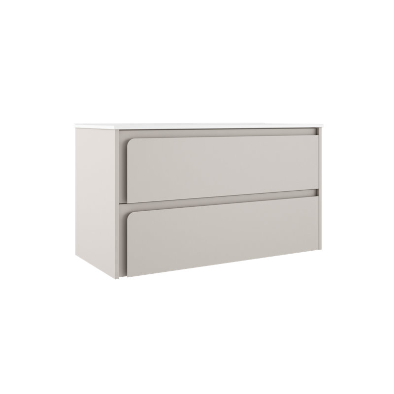Cordoba 40'' Wall Mounted Single Bathroom Vanity with Ceramic Top, Cotton