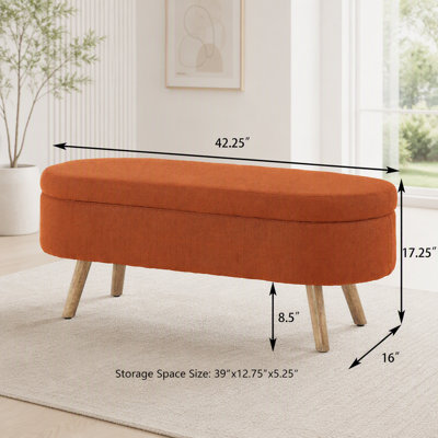 Banc de rangement avec repose-pieds ovale