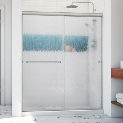 Leser 60"" W x 65"" H Bypass Frameless Shower Door -  Arizona Shower Door, LSER6065AOBBBLL