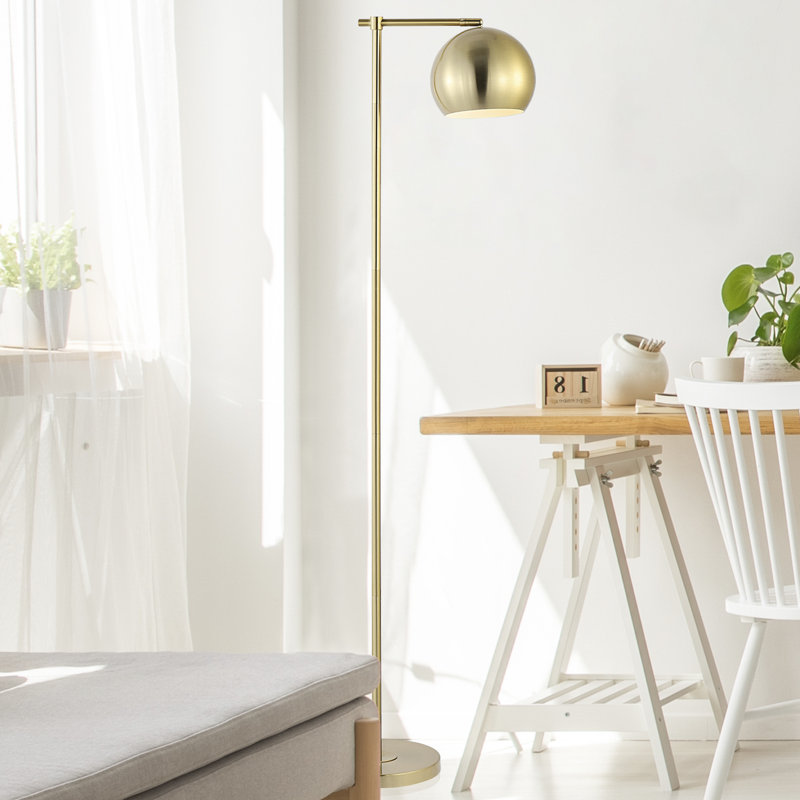 Vlefta 58.5'' Brass Gold Task Floor Lamp