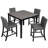 5-Piece Counter Height Square Dining Table Set with 4 Upholstered Chairs