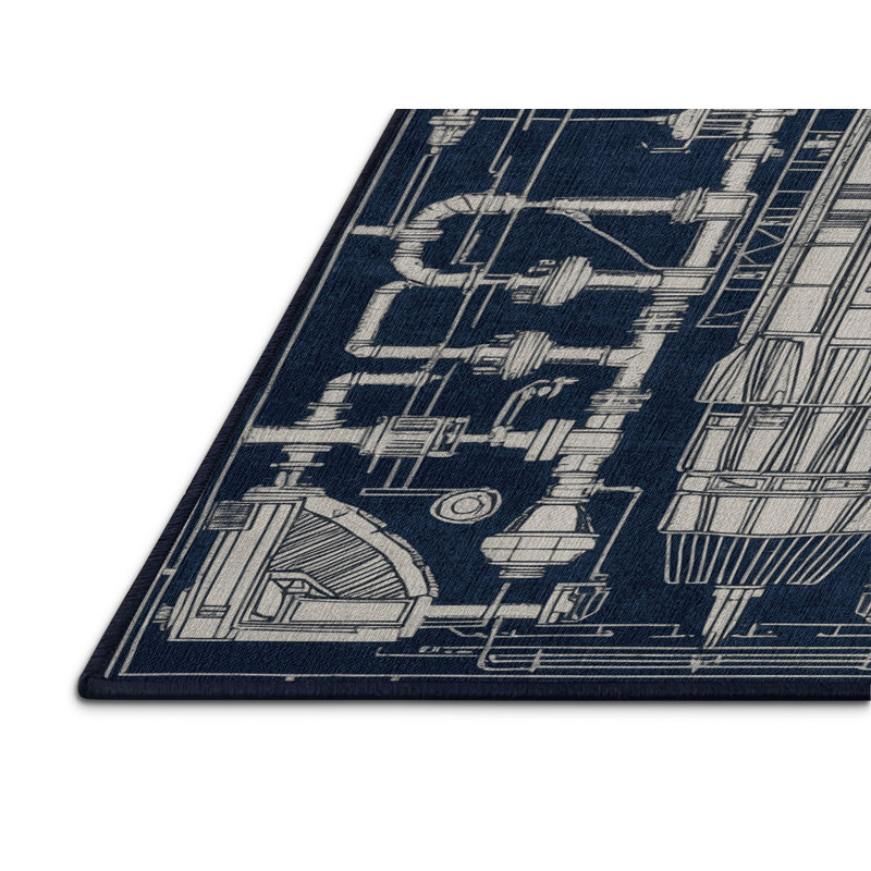 Tapis gris lavable à la machine, Carré 6 pi
