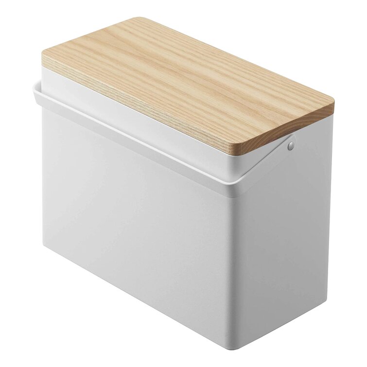 Yamazaki Home Storage Basket for Organization in Steel & Wood, 3
