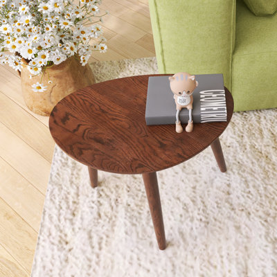Sandwell 19.69" Tall 100% Solid Wood 3 Legs End Table