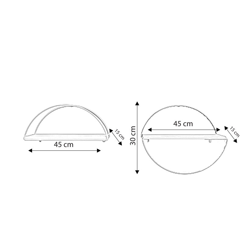 Ensemble de tablettes murales élégantes Colesen (2 pièces), finition or et chêne, 11,8 x 17,7 x 5,9 pouces | 100% panneau de particules enduit de mélamine, pieds en métal thermolaqué électrostatique durable | Solution de rangement élégante pour la décoration intérieure