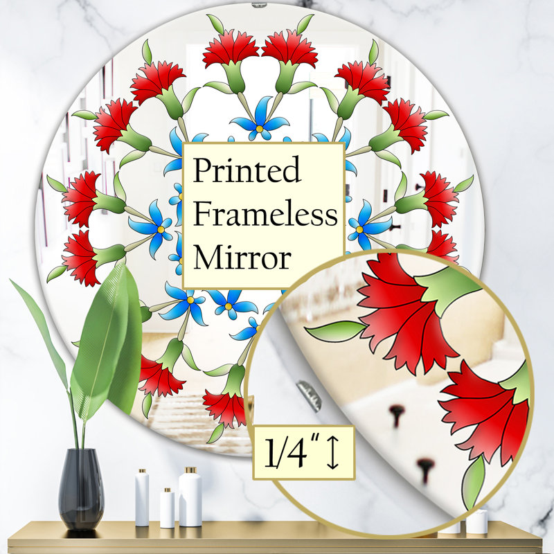 Miroir décoratif ottoman, H 23,6 po x l 23,6 po