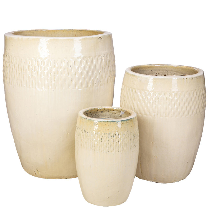  Vase Regal - ensemble de 3 A, B, C - crème antique