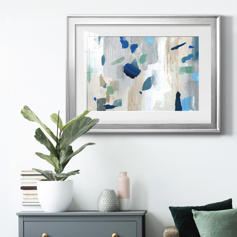 " Seaglass Beach " Painting Print, Silver, 18.5" H x 24.5" W x 1" D