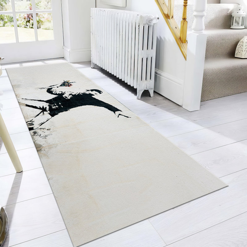 Charming Floral Design Non Woven Thin Type Printed Rug Perfect for Adding a Touch of Elegance to Your Home Decor
