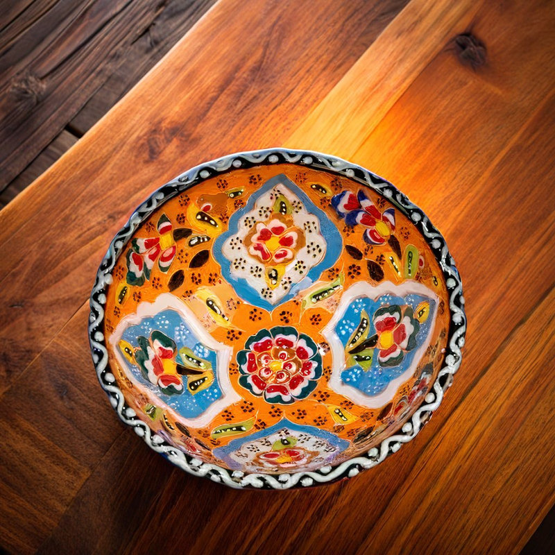 Bols turcs en céramique fabriqués à la main - mini bols décoratifs ronds de 15 cm pour les épices, les collations, le savon, les condiments - ensemble pour la cuisine ou la maison