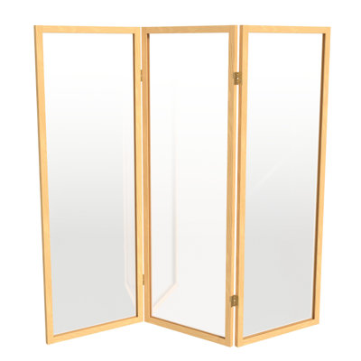 4 Ft. Tall Clear Screen Natural 6 Panel