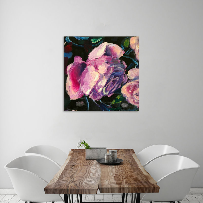 «Spring Roses1», toile tendue par Boho Studio, H 24 po x l 24 po x P 1,5 po