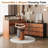 98.4'' Extendable Makeup Vanity Desk With Flip-Top Mirror And 7 Storage Drawers Glass Door Extra Shelf, Convertible L-Shape Makeup Vanity
