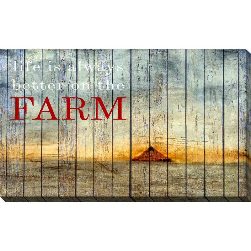 «On The Farm I», impression, H 24 po x l 40 po x P 1,5 po, Toile tendue