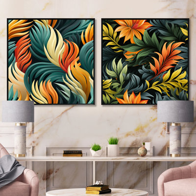 Lilibeth - Ensemble de 2 collages carrés abstraits