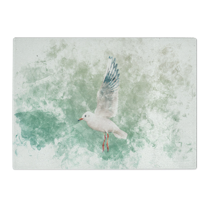 Tempered Glass Seagull Chopping Board, 28.5 cm x 39 cm