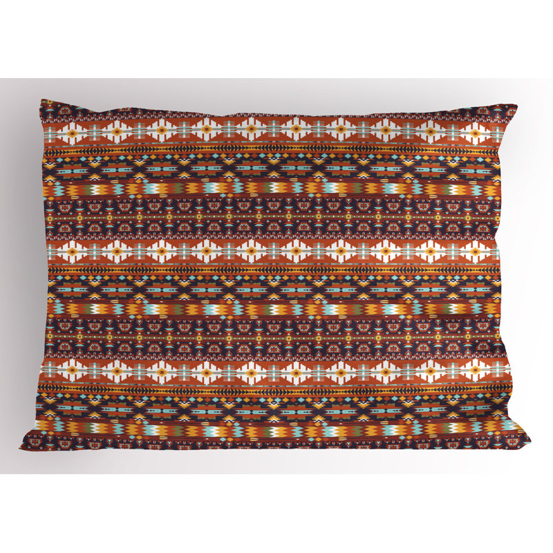 Ambesonne Colourful Pillow Sham 2 Pack Aztec Style Arrow 36"x20" Multicolor, 20"H x 36"W