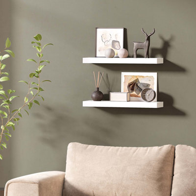 Miami 24" W x 8" D Floating Shelves Set with Invisible Wall Mount Brackets