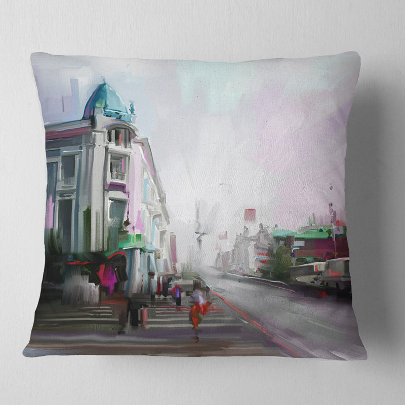 Coussin City Street - Cityscape, 16 po x 16 po, Carré