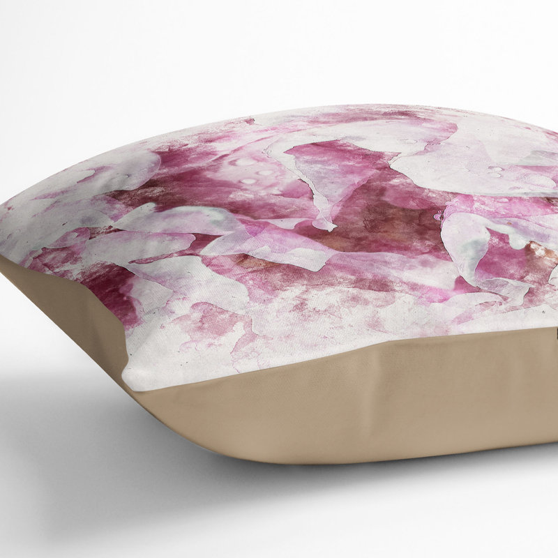 Floral Square Throw Cushion, 55cm H x 55cm W x 20cm D, Stone