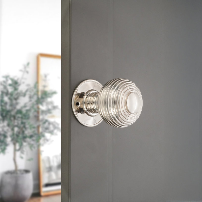 Beehive Large 60mm Mortice Door Knob, Polished Nickel