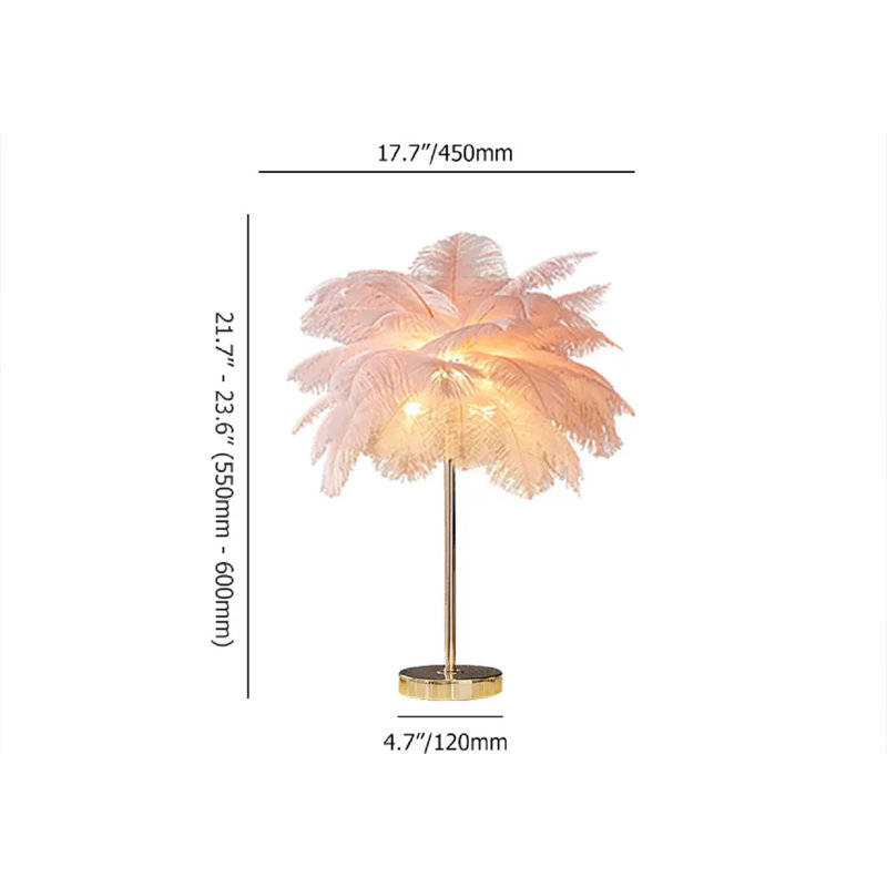 Terric 7.41'' Gold Desk Lamp Set, Pink