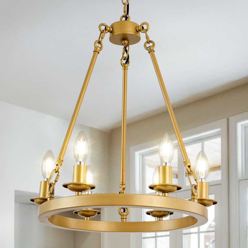 Lustre en roue de chariot Mccormick Mccormick, 1, 8, H 21,6 po x l 17,7 po x P 17,7 po