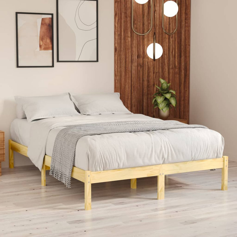 Bed Frame Solid Wood, natural, 180 x 200cm