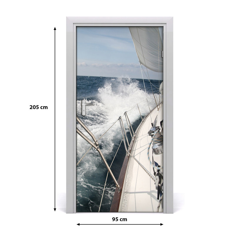 Yacht At Sea Door Decal