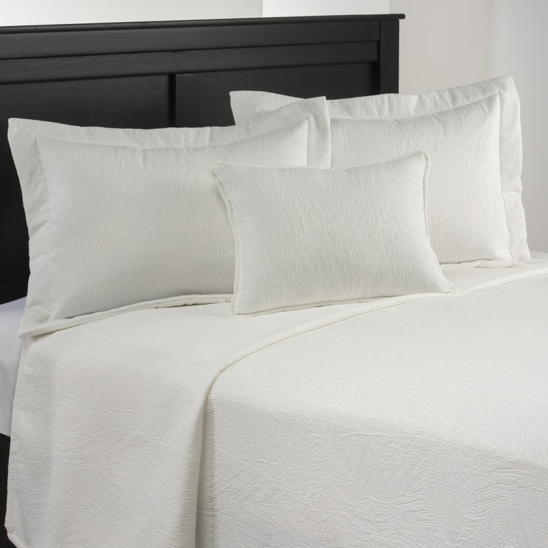 Couvre-lit matelassé sans doublure Sagamore, Blanc, Couvre-lit très grand