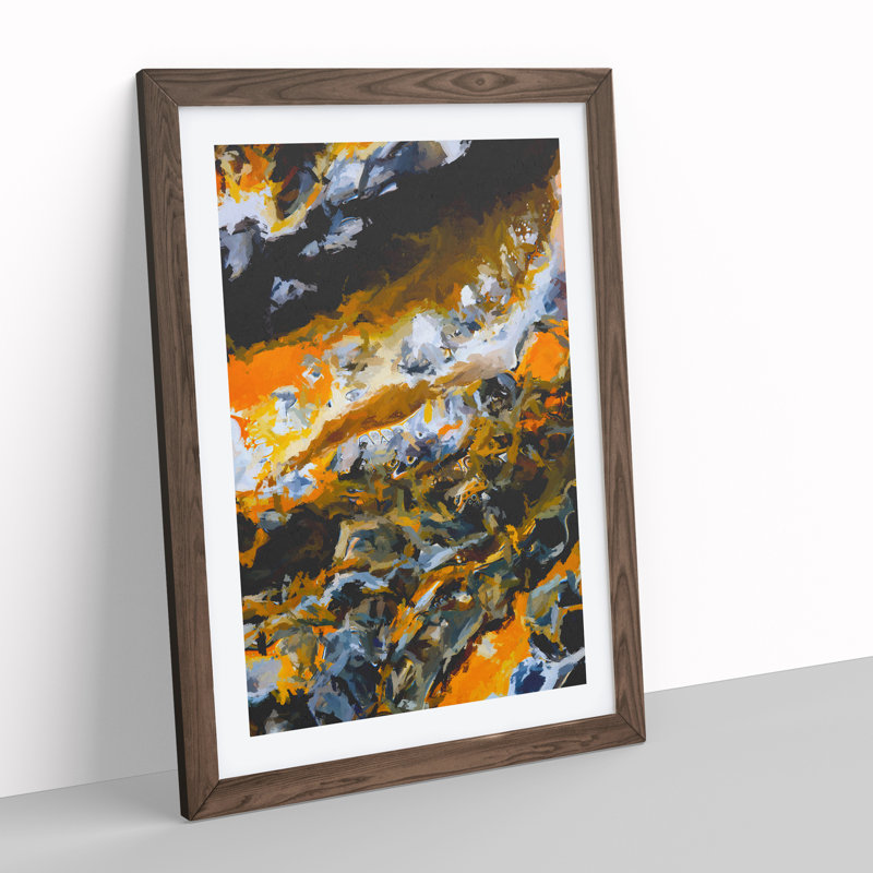 Evanescent Force Abstract - Single Picture Frame Print, 64cm H x 46cm W x 2cm D, Walnut