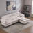 L-Shaped Cloud Sectional Sofa, 100.39" Black & White Two-Tone Chenille 3-Seat Modular Couch With Ottoman And Pillows, Deep Seat Design For Home Apartment