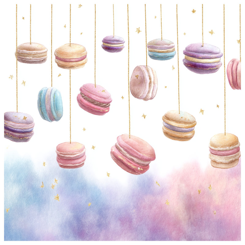 Coussins décoratifs suspendus Macarons avec étoiles, 20 x 20 pouces