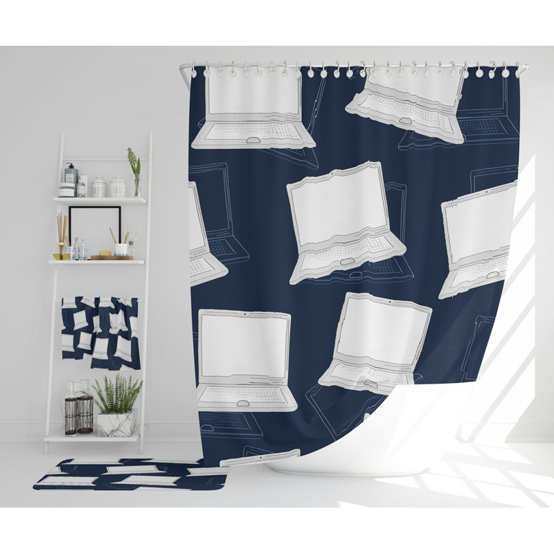 Nerin Polyester Shower Curtain Set