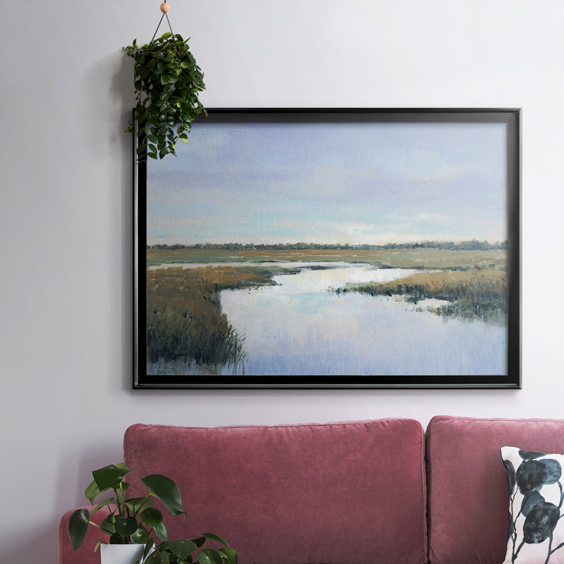 " Coastal Plains I ", Black, 14" H x 20" W x 1.5" D