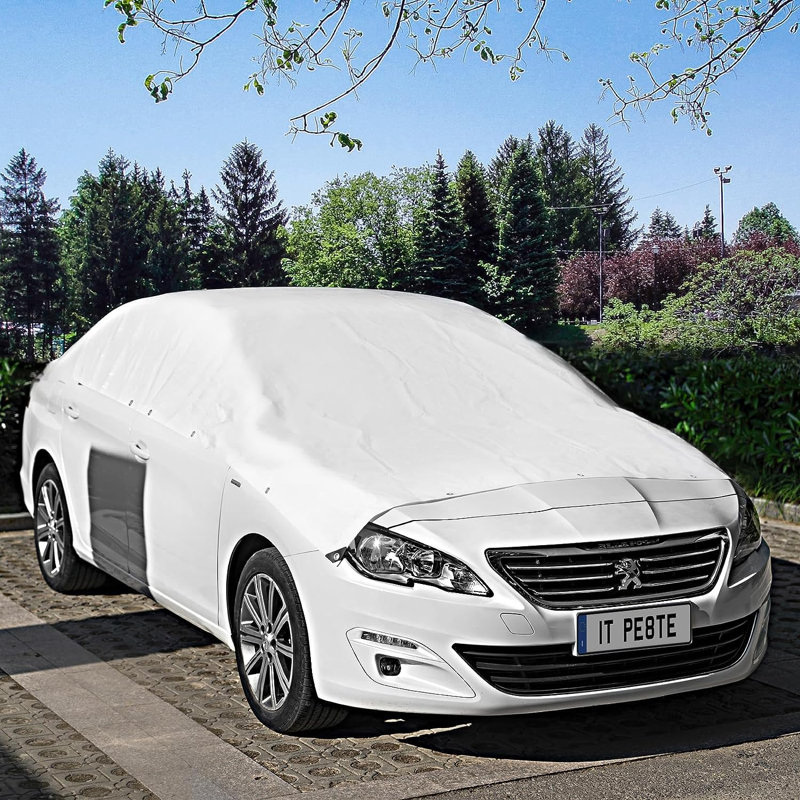 Ashayra Mildew Resistant Automobile Cover By Dakota Fields, 400" H x 600" W x 1" D, White