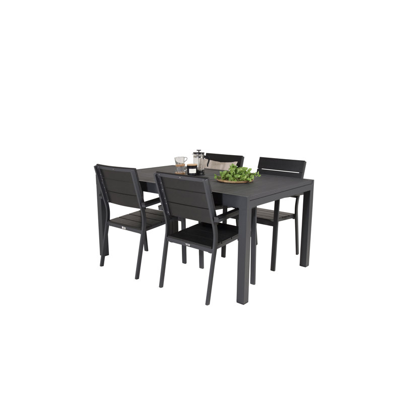Geir 4 - Person Patio Dining Set with Extendable Rectangular Table