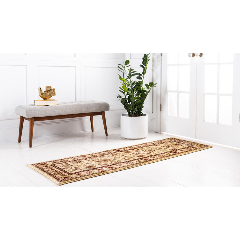 Tapis oriental Niles, Tapis de couloir 2 pi 7 po x 12 pi, Crème