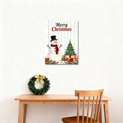 «Merry Snowman», art mural sur toile