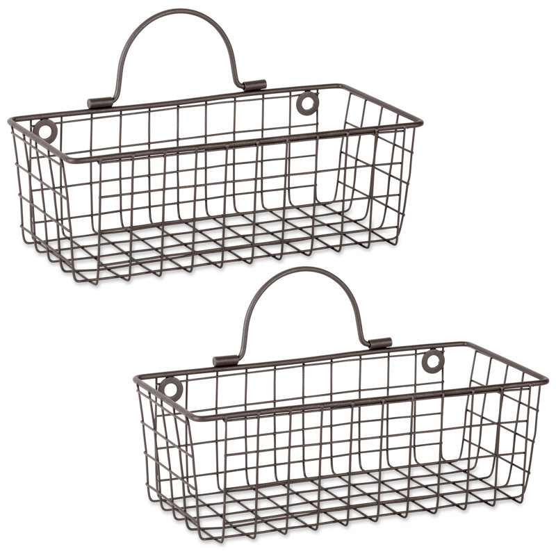 Rangement mural avec paniers Dorn, Bronze, l 11,8 po x H 4 po x P 5,5 po