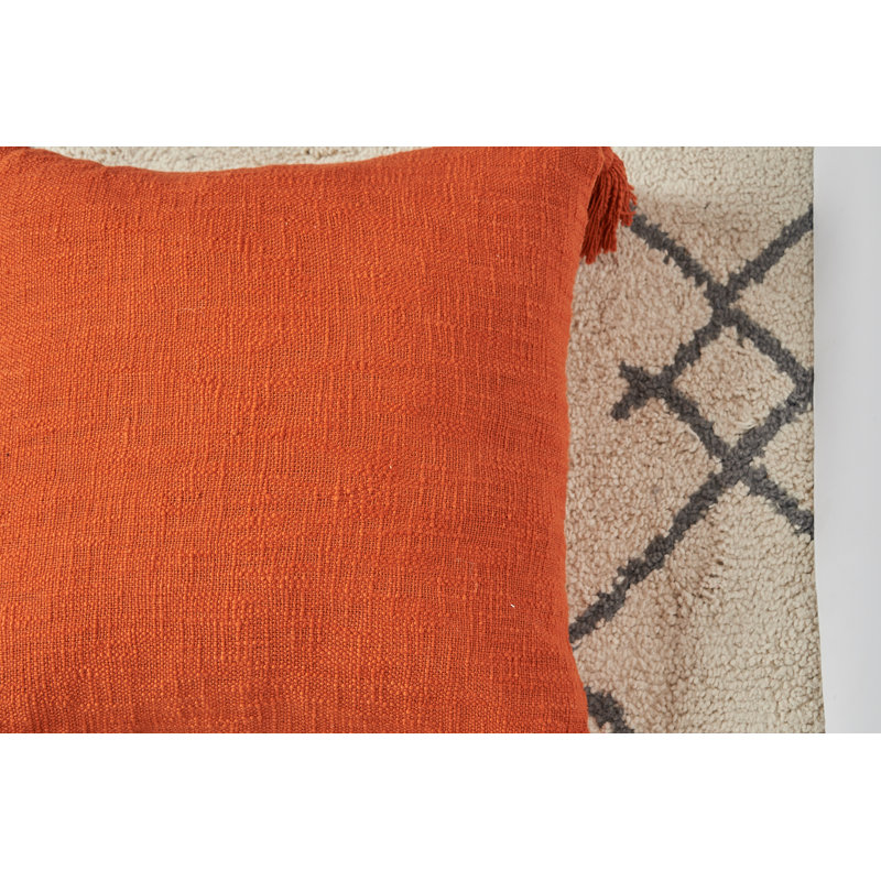 Tasseled Throw Pillow, Rust