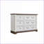 Commode à 6 tiroirs Dressers Farmhouse, colonnes en bois massif | Noyer | Panneau de fibres à densité moyenne