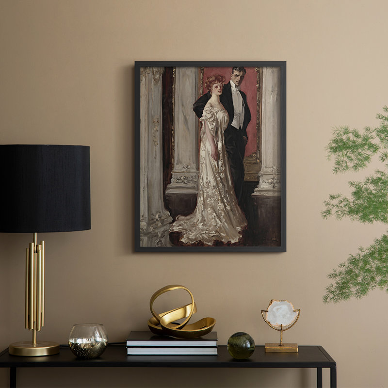 «Vintage Portrait Print», reproduction encadrée XC III, Noir, noir, noir, noir, H 21 po x l 17 po