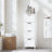 Bathroom Floor Cabinet With 4 Drawers, Freestanding Wooden Storage Organizer For Bathroom, Hallway Or Living Room, Narrow White Side Cabinet With Space-Saving Vertical Design, White
