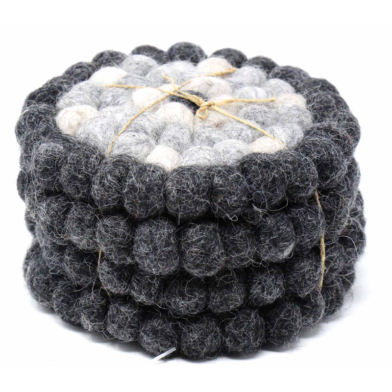 Round 4 Piece Coaster Set, Gray